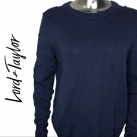 Lord & Taylor Sweaters - Lord & Taylor Long Sleeve Crew Neck Sweater Navy Blue Size Small